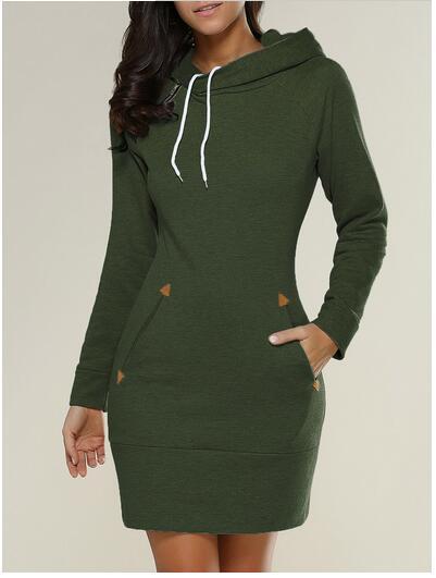 Turn - Hooded Sweater Dress with Pockets