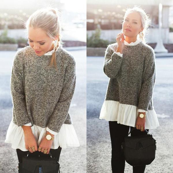 Dyba - Long Sleeve Loose Knitted Sweater