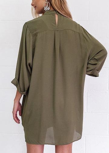 Miga - Semi-Sheer V-Neck Dress