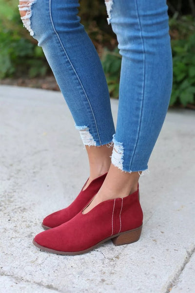 Deep V Zip Ankle Boot