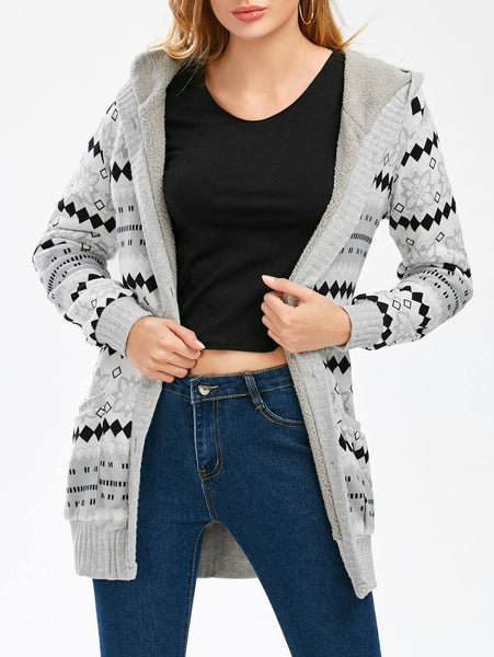 Rose - Cotton Lined Long Sleeve Hooded Cardigan
