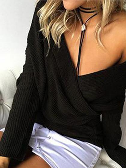Bria - Deep V-Neck Knitted Sweater