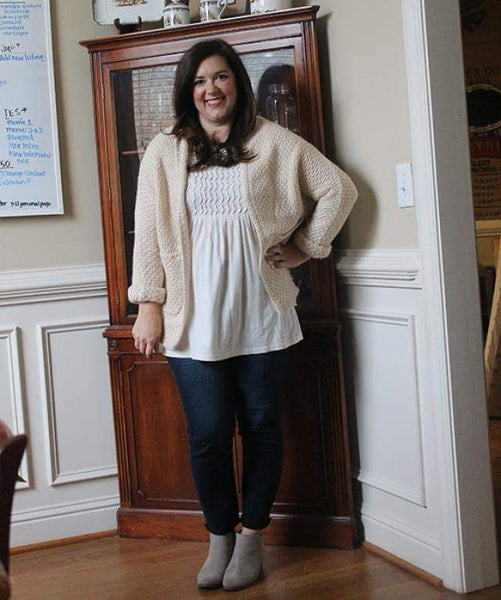 Mali - Batwing Curled Sleeve Cardigan with Pockets