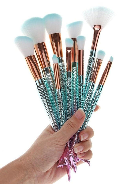 Mermaid Make-Up Brushes - 11 Piece Set