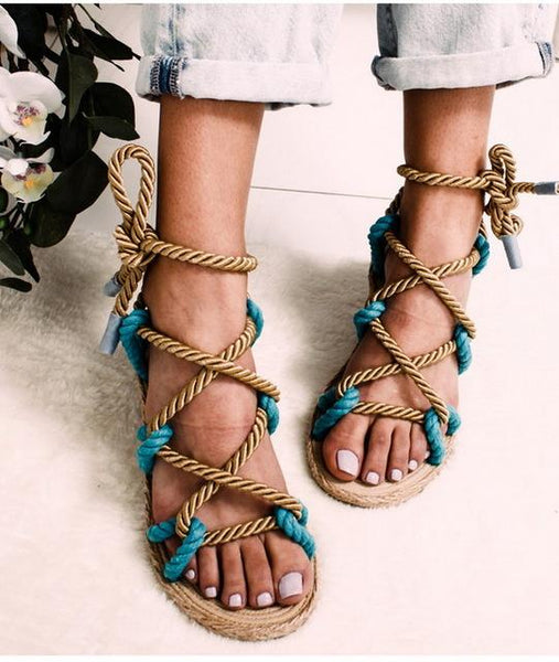Meadow - Boho Lace Up Gladiator Sandals