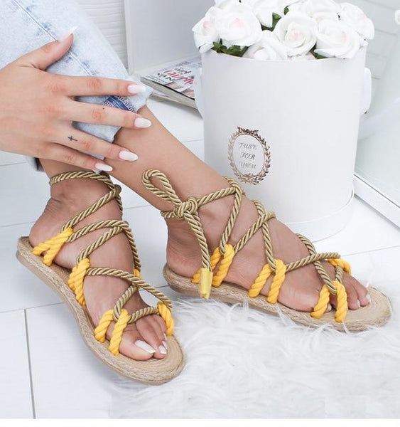 Meadow - Boho Lace Up Gladiator Sandals