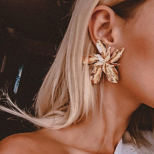 Lella - Large Flower Earrings