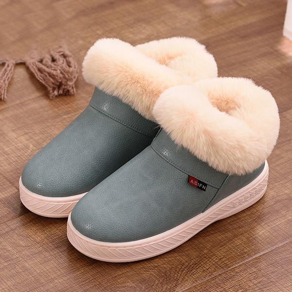 Leanna - Winter Faux Fur Trim Ankle Boots