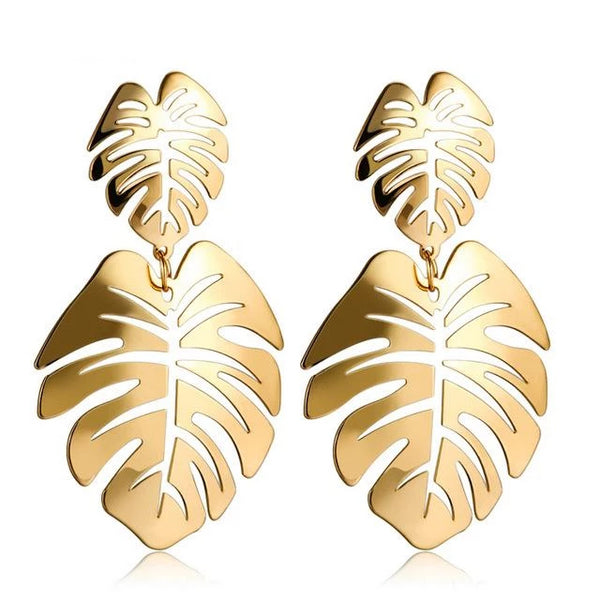 Kennedy - Large Leaf Earrings
