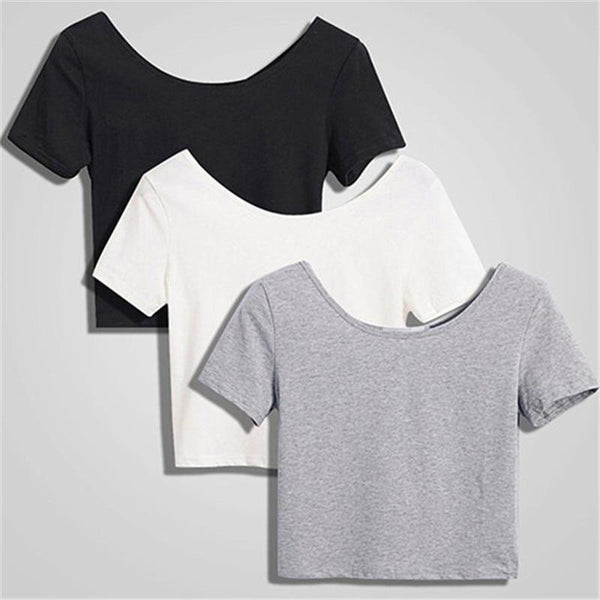 Caryl - Casual Crop Top T-Shirt