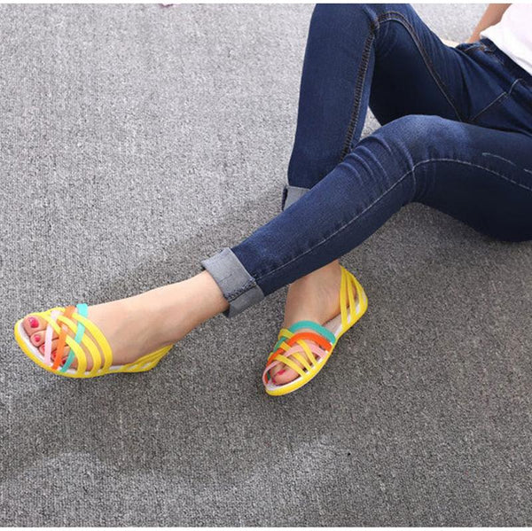 Hermine - Bright Multi-Color Criss Cross Sandals