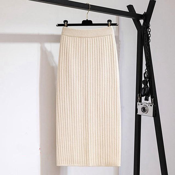 Jayde - Ribbed Knitted Skirt