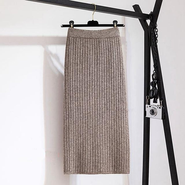 Jayde - Ribbed Knitted Skirt