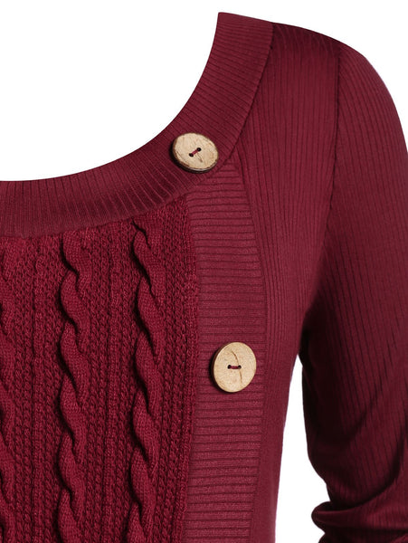 Belinda - Wrap Button Knitted Sweater