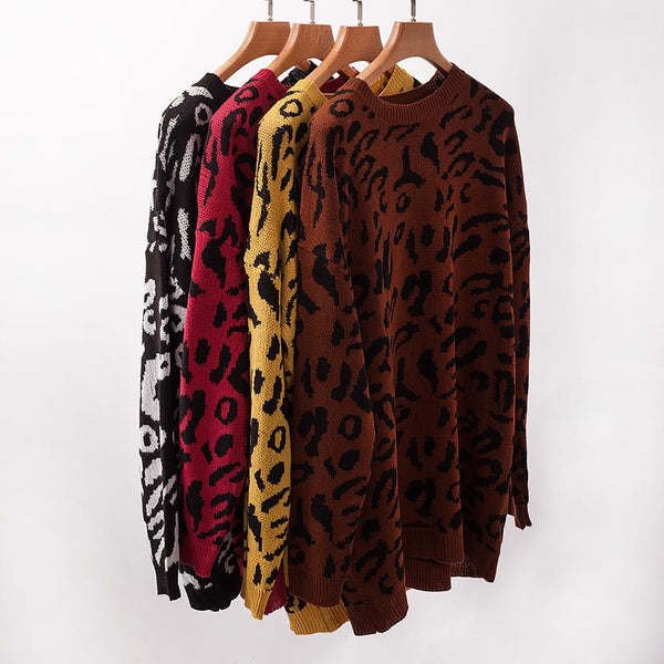 Brynn - Leopard Long Oversize Sweater