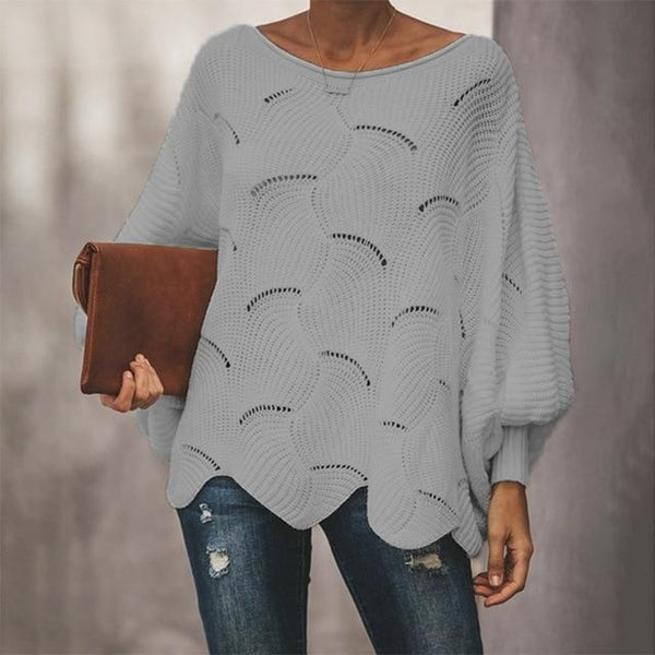 Delaney - Lantern Sleeve Wide Neck Sweater