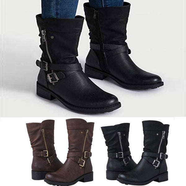 Ginny - Buckle Strap Boots