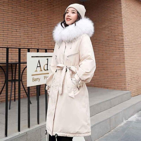 Ramona - Faux Fur Trim Thick Lined Coat