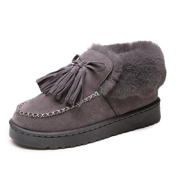 Leanna - Plush Mohican Style Ankle Boots
