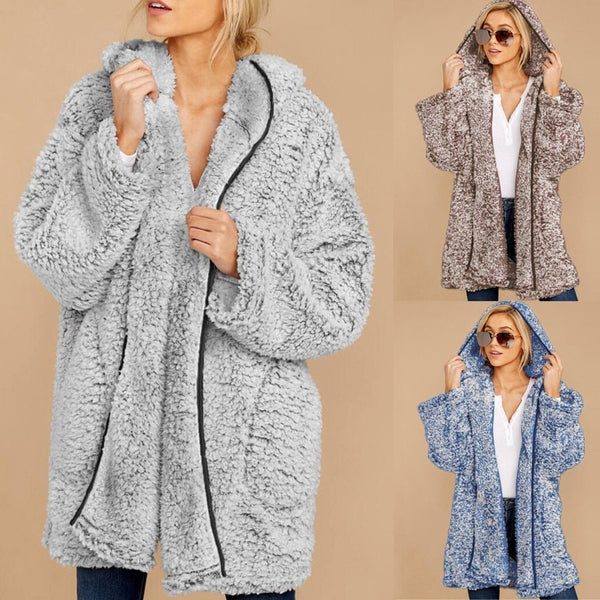 Kiara - Forefront Open Hooded Cashmere Casual Cardigan