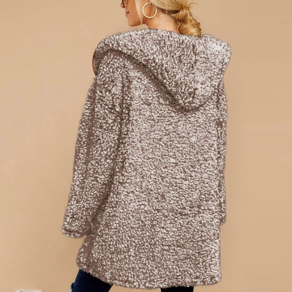 Kiara - Forefront Open Hooded Cashmere Casual Cardigan