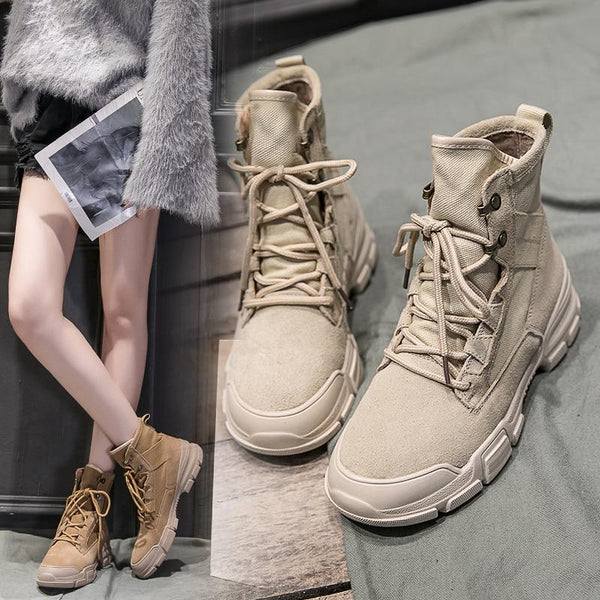 Jerri - Military High Rise Ankle Boots