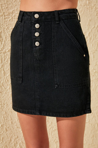 Nancy - High Waist Denim Skirt