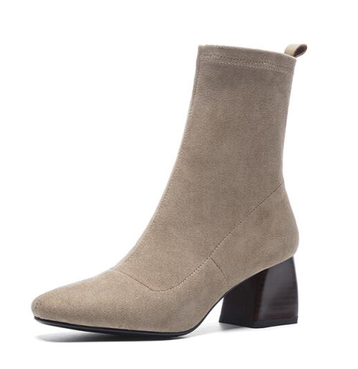 High-Rise Faux Suede Ankle Boots