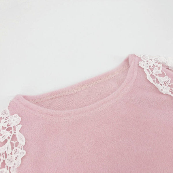 Long Sleeve Lace Detail Sweater