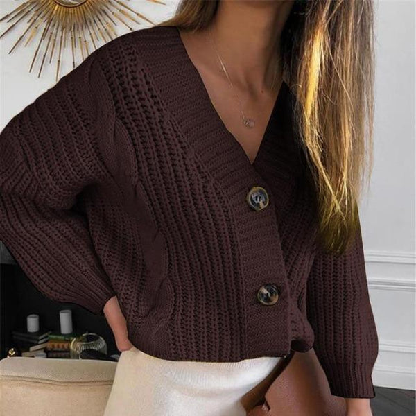 V-Neck Button Down Sweater