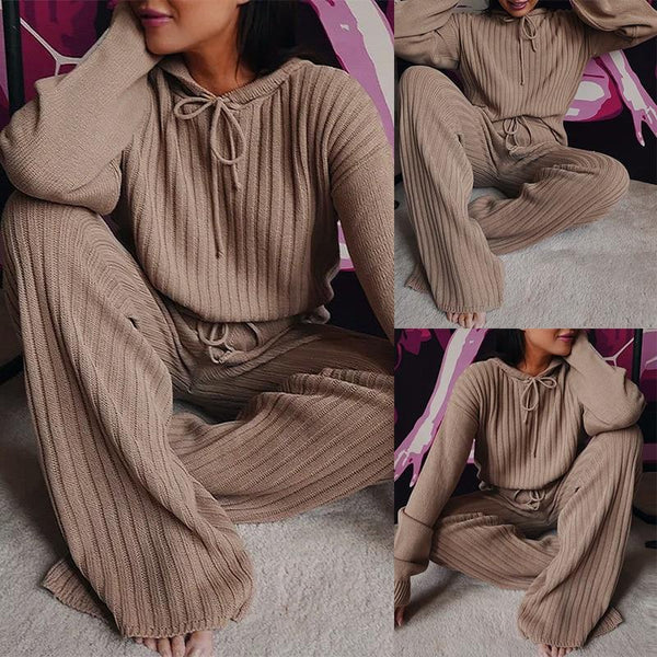 Clarice - Knitted Long Sleeve Top & Square Pants Set