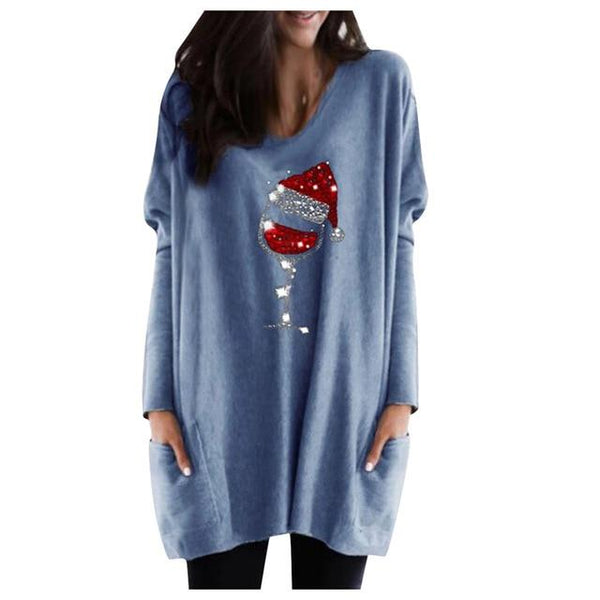Christmas Wine Sweater Dress