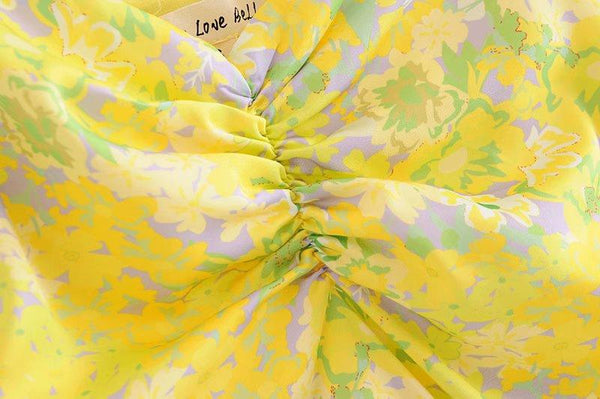Holly - Floral Print Backless Spaghetti Strap Dress