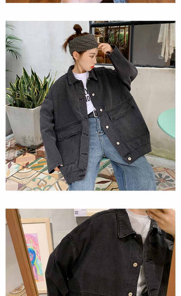 Fonda - Oversized Retro Denim Jacket