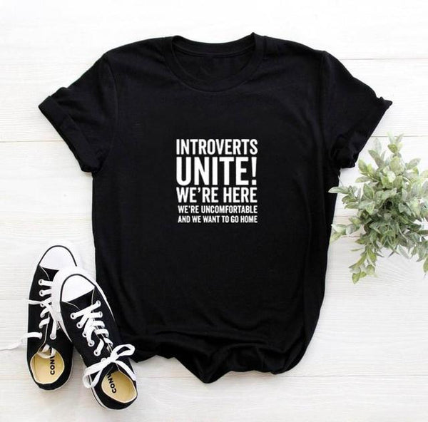 Shelly - Introverts Unite Print Top