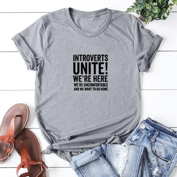 Shelly - Introverts Unite Print Top