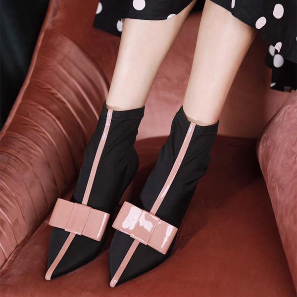 Monarch - Pointed Toe Butterfly Bow Boots