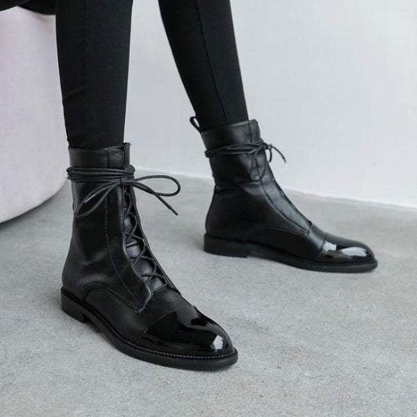 Brooke - Mid Calf Flat Heel Boots