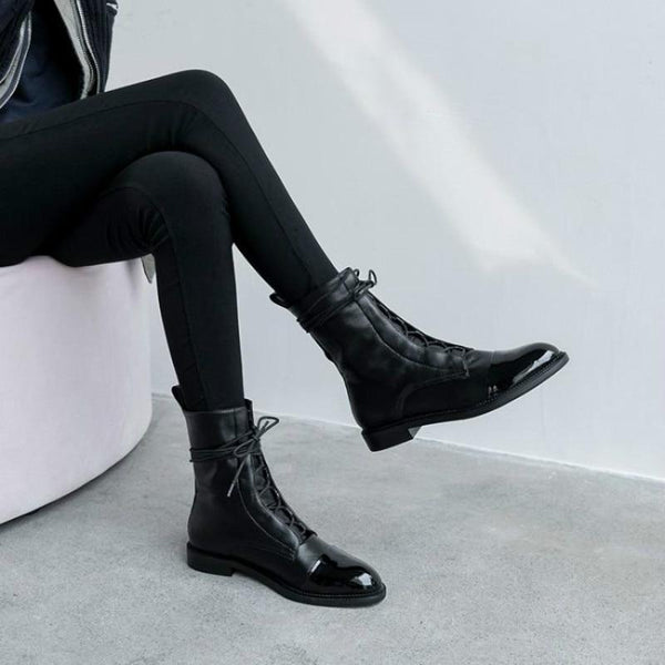 Brooke - Mid Calf Flat Heel Boots