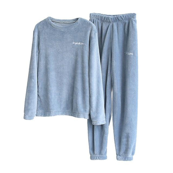 Flannel Pajama Set Thick Velvet Sleepwear