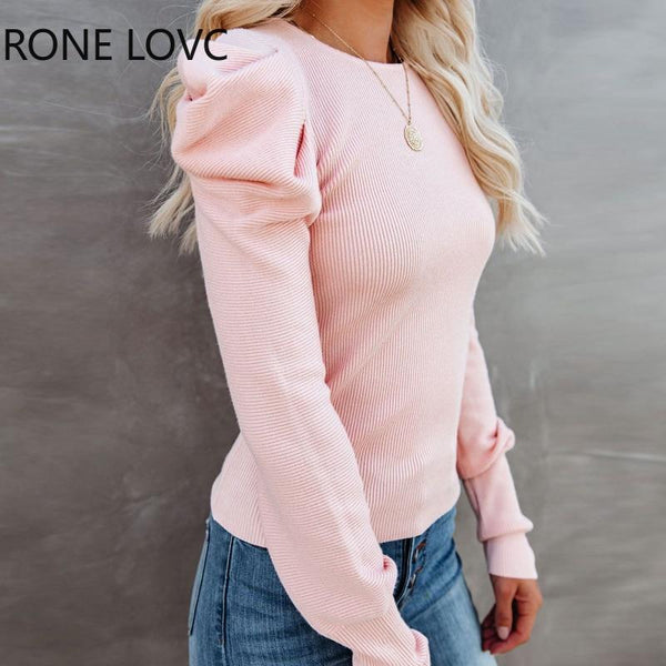 Ronnie - Bubble Sleeve Ribbed Sweater