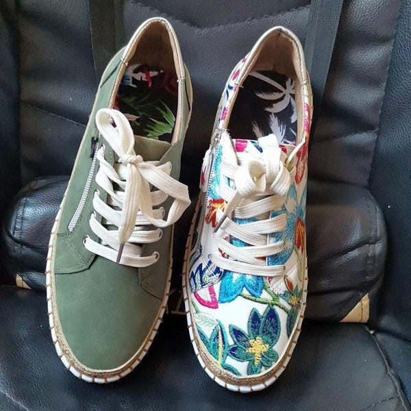 Floral Embroidered Sneakers
