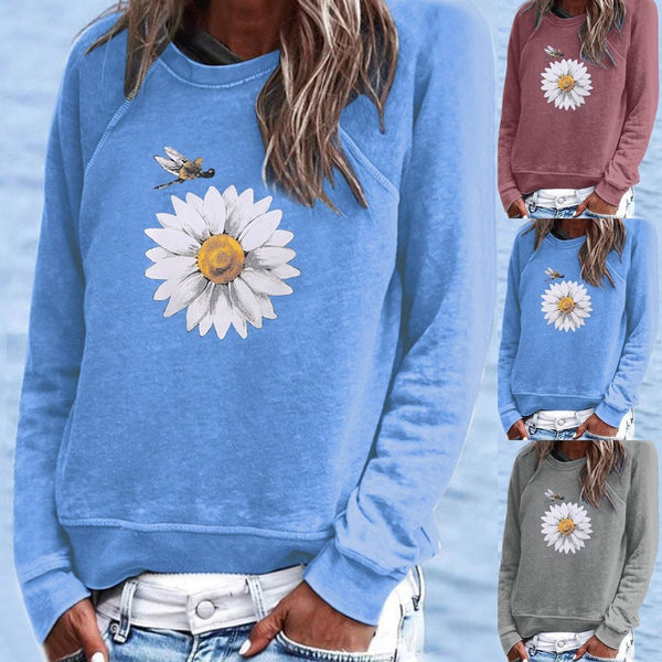 Sunflower & Bee O-Neck Sweatshirt