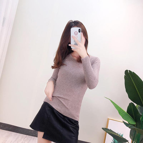 Basic Long Sleeve Knitted Sweater