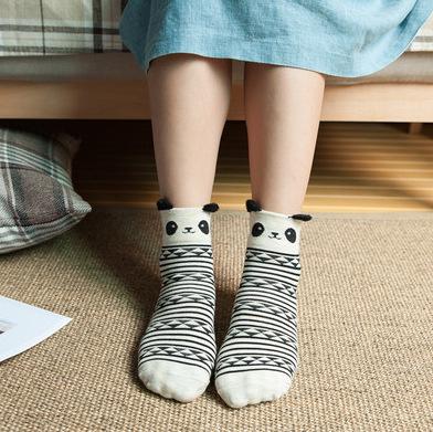 Striped Cartoon Animal Socks
