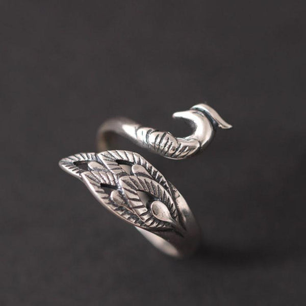 Peacock Patronus Ring - Sterling Silver