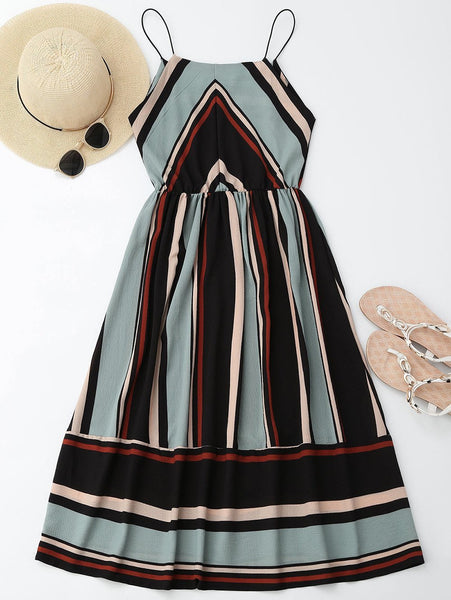 Blu - Striped Midi Dress