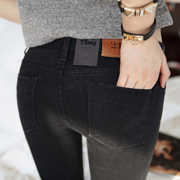 Casual Slim Stretch Black Denim Jeans