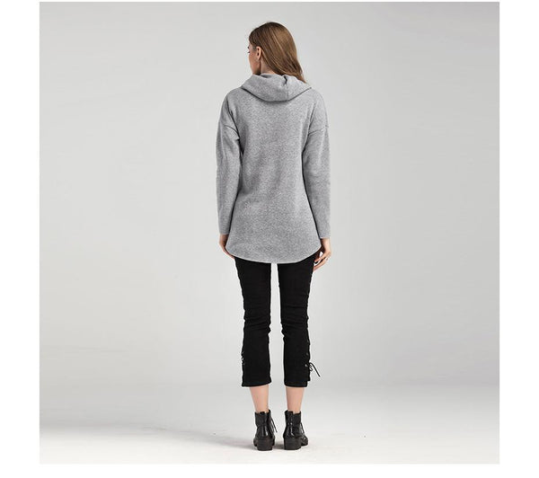 Vira - Scarf Collar Hooded Sweatshirt