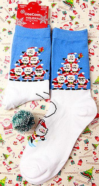 Cheerful Cartoon Christmas Socks